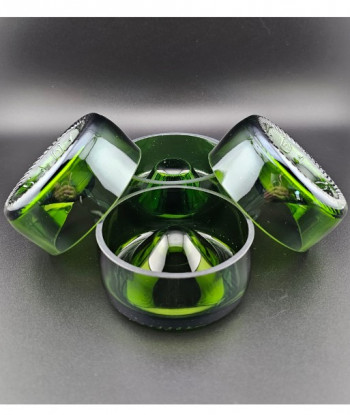 4 Coquetiers verts bouteille