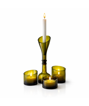 Bougeoir ambré biseau