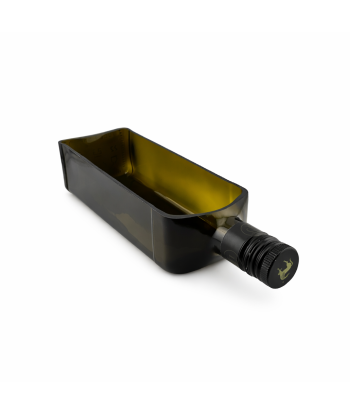 Plat Olive en verre surcycle, fabrication artisanale.