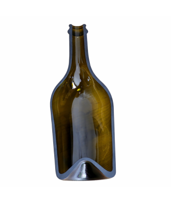 Demi Prosec en verre ambré, façonné à la main à partir d’une bouteille de Prosecco surcyclée.