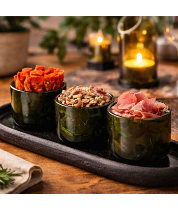 Coupelles de présentation apéritive pour tapas et amuse-bouches.