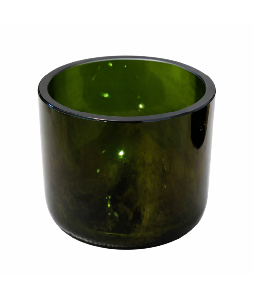 Coupelle Champagne en verre surcyclé vert.