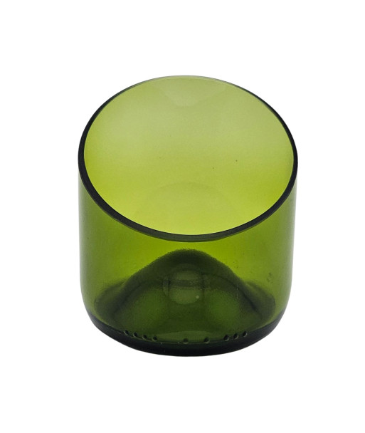 Coupelle biseau en verre surcyclé – coupe artisanale et finition biseautée.