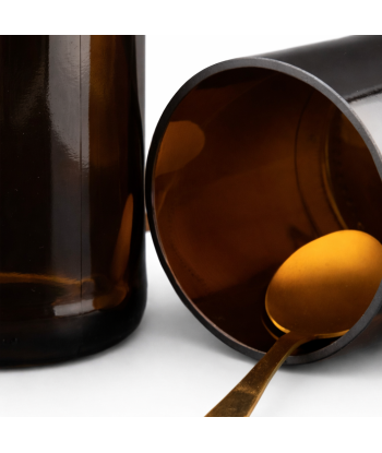 Détail du verre ambré surcyclé