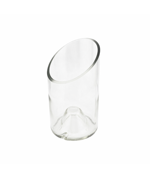 Pot a crayons en verre surcycle, faconne a la main a partir d une bouteille de vin clair.