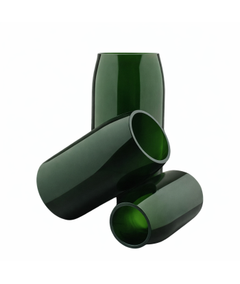 Vase Champagne en verre surcyclé – ligne épurée, décliné du format bouteille aux grands contenants.