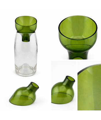 Détail du verre bordelais surcyclé.
Chaque pièce est unique.