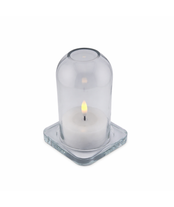 Photophore cloche en verre transparent artisanal